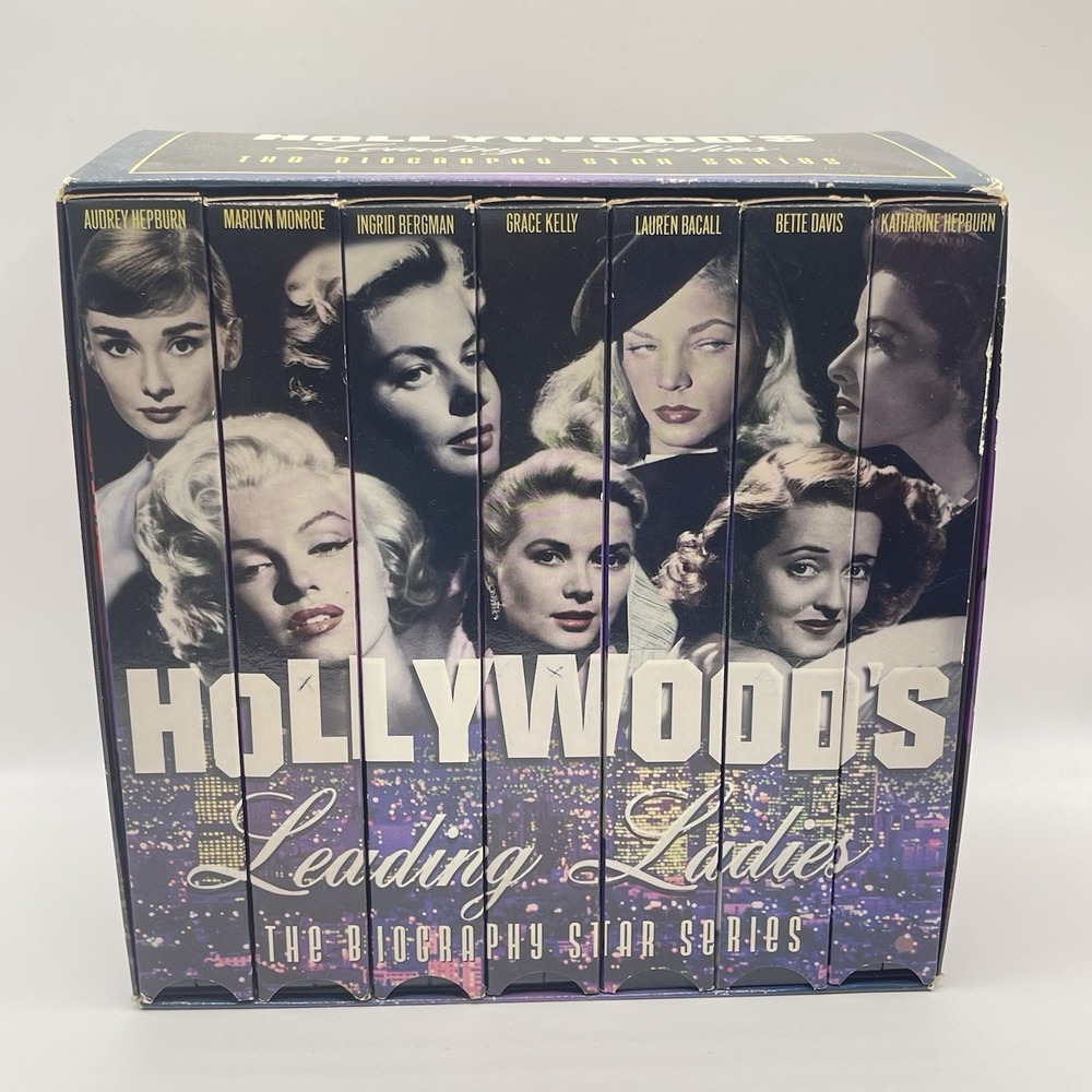 Hollywood's Leading Ladies 7 VHS Box Set 1996 Hepburn Monroe Kelly Davis